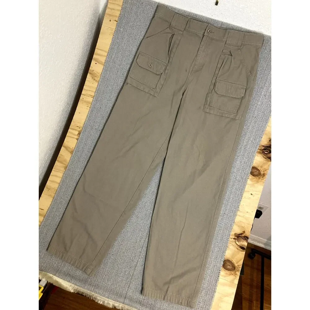 Cabela's Vintage Cargo Pants Men 37X36‎ Khaki Straight Classic Fishing Hunting